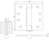 100×100×3 High Quality Wooden Door Hinges Hardware Door Stainless Steel Spring Hinge