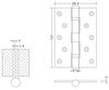 5×3.5×3-2BB Wooden Door Hinges Flat Hinge Stainless Steel Door Hinges Supplier