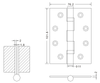4×3×2-2bb High Quality Stainless Steel Flat Hinge Interior Wooden Door Hinges