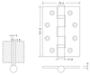 4×3×3-2bb Stainless Steel Satin Flat Hinge Interior Wooden Door Hinges