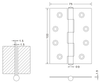 100×75×1.5 Stainless Steel Folding Flat Hinge Wooden Door Hinge