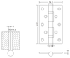 5×3×3-bb Top Quality Satin Stainless Steel Butt Hinge Wooden Door Hinges