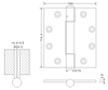 4.5×100×3.5 Polishing Design Stainless Steel Door Hinges Wooden Door Hinges