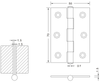 70×50×1.5 Wooden Door Hinges Folding Metal Hinges for Stainless Steel