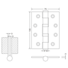 100×75×3 High Quality Stainless Steel Door Hinge Wooden Door Hinges