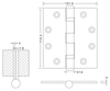 4.5×4×3-4bb Stainless Steel Door Hinges Wooden Door Hinges Flat Hinge Hardware Accessories