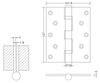 5×4×3-4bb New Good Stainless Steel Flat Hinge Wooden Door Hinges Hardware Manufacturer 
