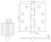 4.5×4×3.5-2BB Stainless Steel Wooden Door Hinges Satin Flat Hinge 