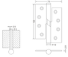 100×75×2.5 Polishing Design Rising Hinge Stainless Steel Wooden Door Hinges Hardware Manufacturer