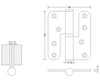 100×88×3 Door Hinges Stainless Steel Wooden Door Hinges L&R Hinge Hardware Accessories