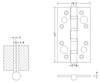 5×3×3 Security Hinge Stainless Steel Wooden Door Hinges Manufacturer
